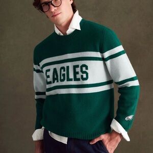 NWT NAADAM Cashmere Philadelphia Eagles Crewneck Sweater, XL